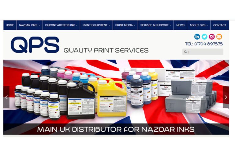 A screen shot of Quality Print Services' home page